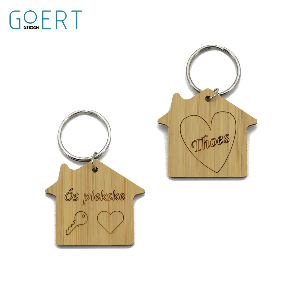 [600650] Houten sleutelhanger huisje (Thoes)