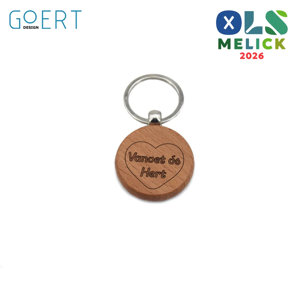 Vanoet ós Hert - Houten sleutelhanger rond 4cm