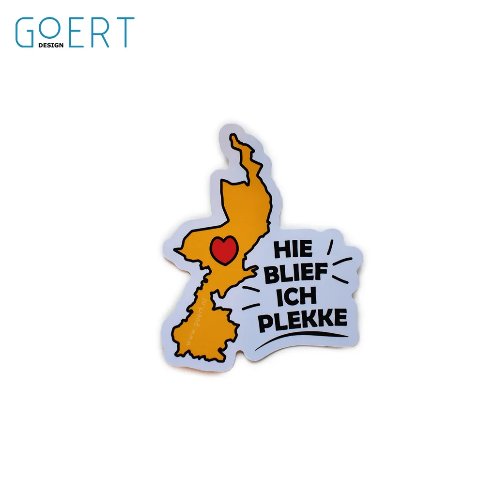 Hie blief ich plekke - Sticker 10cm