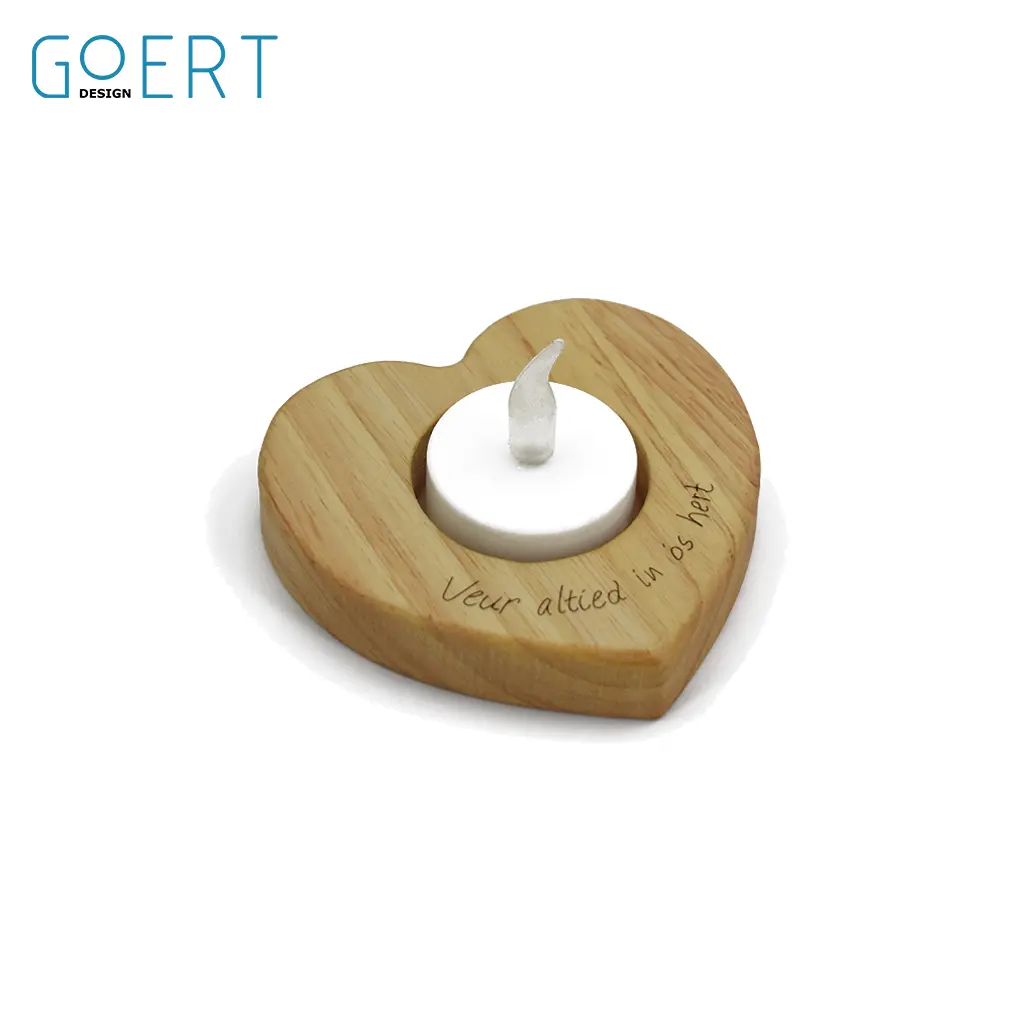 [000001] Veur altied in ós hert - Waxinelichthouder hartvorm