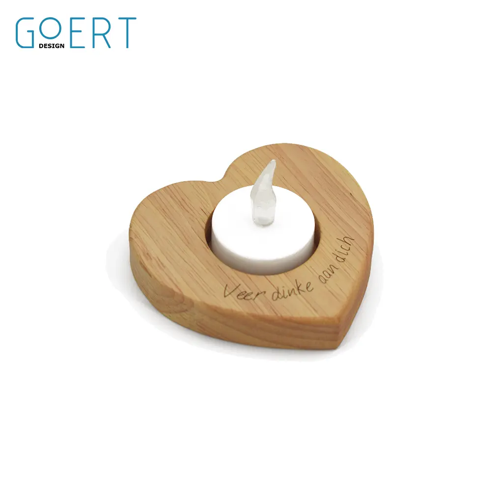 [000002] Veer dinke aan dich - Waxinelichthouder hartvorm