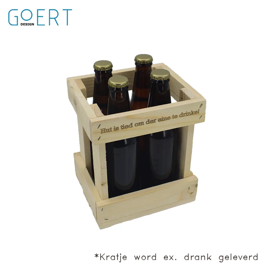 Hut is tied om der eine te drinke! - Bierkratje 4-voud | Goert